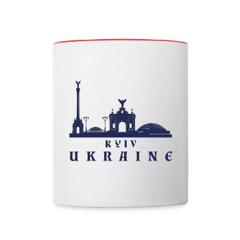 Kiev Skyline Ukraine Kyiv - Contrasting Mug - white/red - Front
