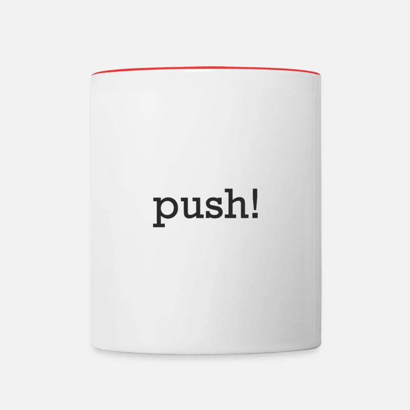 Push - Contrasting Mug - white/red