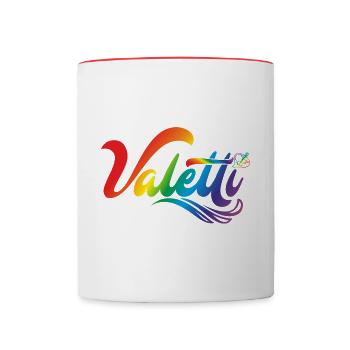Valetti Rainbow vorn - Tasse zweifarbig - Weiß/Rot - Vorne
