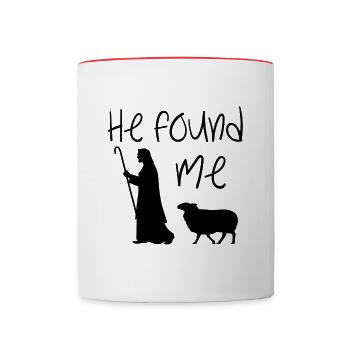 Follower Jesus Gleichnis vom verlorenen Schaaf - Tasse zweifarbig - Weiß/Rot - Vorne