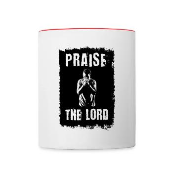Messages de la Bible Jésus loue le Seigneur - Mug contrasté - blanc/rouge - Devant