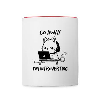 Typical Cat Behavior Collection Sayings - Contrasting Mug - white/red - Front