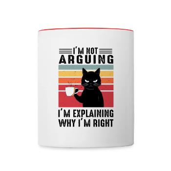 Typical Cat Behavior Collection Sayings - Contrasting Mug - white/red - Front