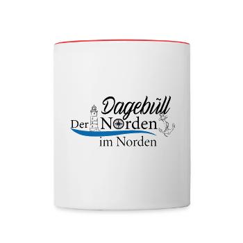 Dagebüll - Der Norden im Norden - Tasse zweifarbig - Weiß/Rot - Vorne