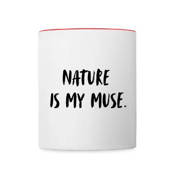 La nature est mon inspiration. La nature est mon ... - Mug contrasté - blanc/rouge - Devant