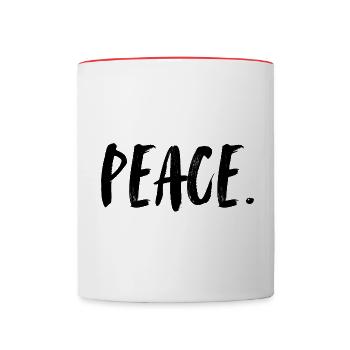PEACE. Peace. - Contrasting Mug - white/red - Front