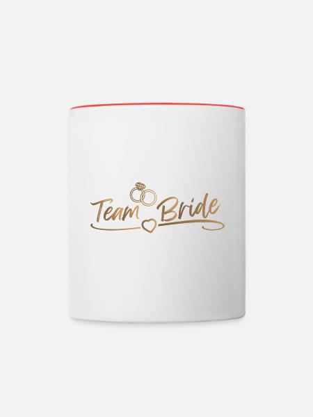 Team Bride - Junggesellenabschied - Tasse zweifarbig - Weiß/Rot