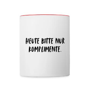 Today, please, only compliments. - Contrasting Mug - white/red - Front