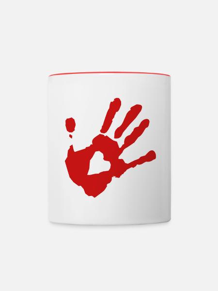 Herz - Tasse zweifarbig - Weiß/Rot