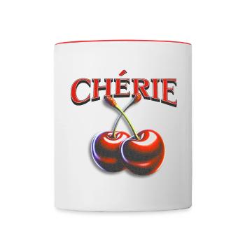 Cerise Trésor Cherie - Mug contrasté - blanc/rouge - Devant
