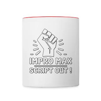 impro max script out, theatre d'improvisation - Mug contrasté - blanc/rouge - Devant