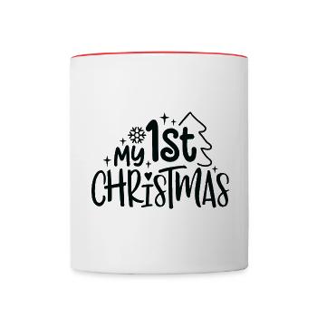 My first Christmas erstes Weihnachten baby XMas - Tasse zweifarbig - Weiß/Rot - Vorne
