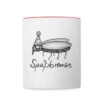 Spaßbremse Skizze fertig - Tasse zweifarbig - Weiß/Rot - Vorne