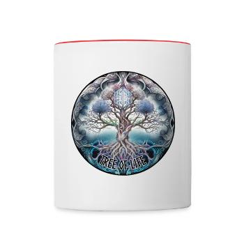 Tree Of Life - Der Baum des Lebens - Tasse zweifarbig - Weiß/Rot - Vorne