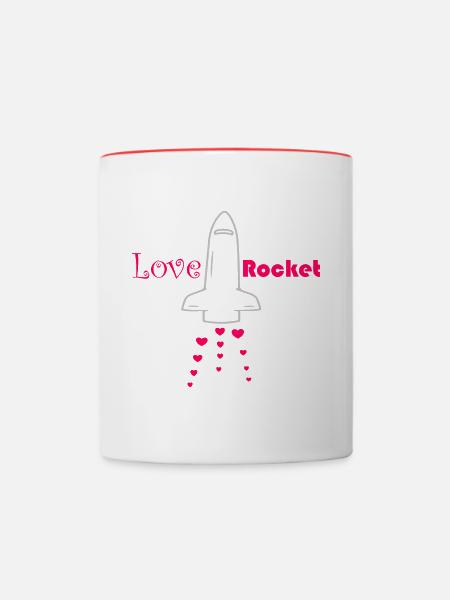 Liebesrakete - Tasse zweifarbig - Weiß/Rot