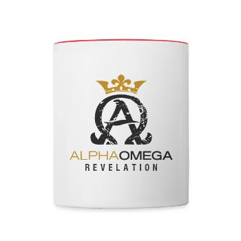 Alpha und Omega Revelation Offenbarung Bibel - Tasse zweifarbig - Weiß/Rot - Vorne