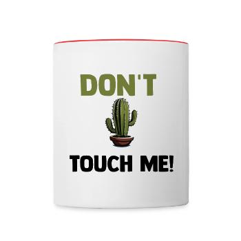 Kaktus - DONT TOUCH ME - Tasse zweifarbig - Weiß/Rot - Vorne