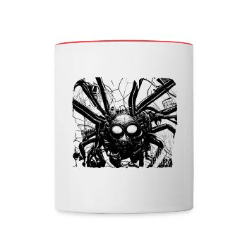 Cyber-Spinne - Tasse zweifarbig - Weiß/Rot - Vorne