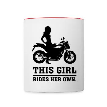 Dieses Mädchen reitet ihr eigenes - Naked Bike - Tasse zweifarbig - Weiß/Rot - Vorne