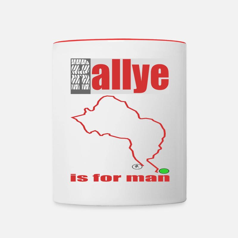 Rallye is for man - Tasse zweifarbig - Weiß/Rot