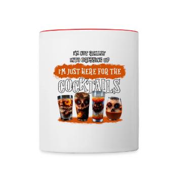 Halloween - I'm here for the cocktails - Tasse zweifarbig - Weiß/Rot - Vorne