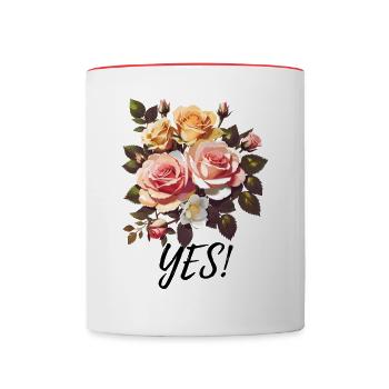 SAG JA! - HOCHZEITS KUNST - MAGISCH - Tasse zweifarbig - Weiß/Rot - Vorne