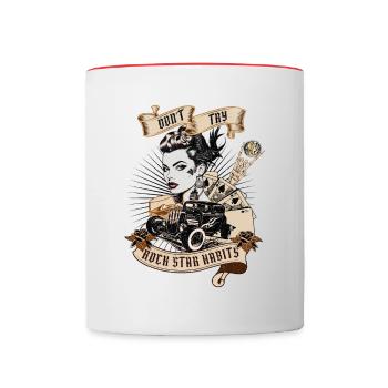 TRY MY LIFESTYLE - Tasse zweifarbig - Weiß/Rot - Vorne