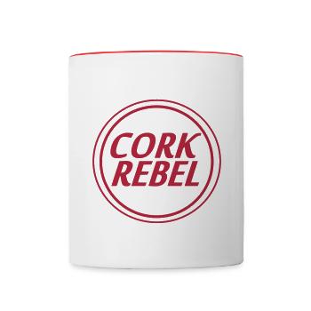 cork rebel - Contrasting Mug - white/red - Front
