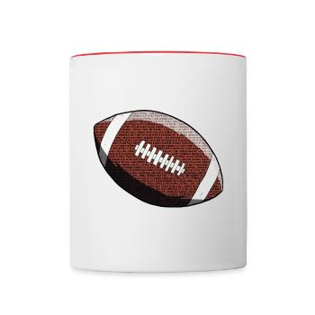 Football américain Wordball - Mug contrasté - blanc/rouge - Devant