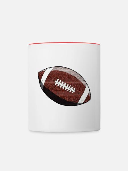 American Football Wordball - Tasse zweifarbig - Weiß/Rot