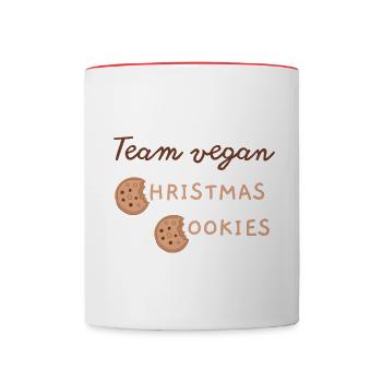 Team Vegan Christmas Cookies_dunkle Schrift - Tasse zweifarbig - Weiß/Rot - Vorne