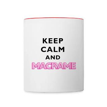 RESTEZ CALME ET MACRAMÉ - Mug contrasté - blanc/rouge - Devant