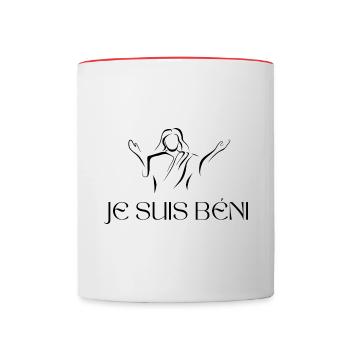 Je suis béni - Mug contrasté - blanc/rouge - Devant