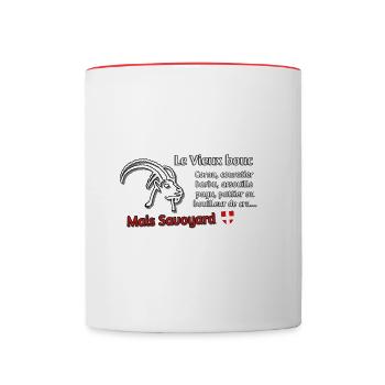 le vieux bouc savoyard cornu - Mug contrasté - blanc/rouge - Devant