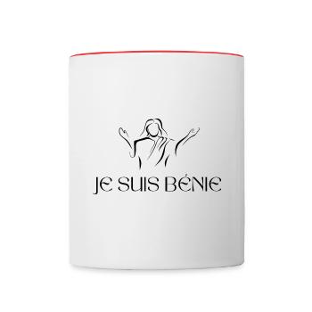 Je suis bénie - Mug contrasté - blanc/rouge - Devant
