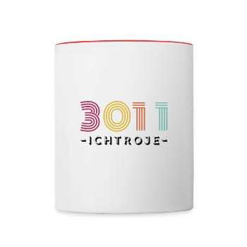 30th anniversary of the Three of Them - Contrasting Mug - white/red - Front