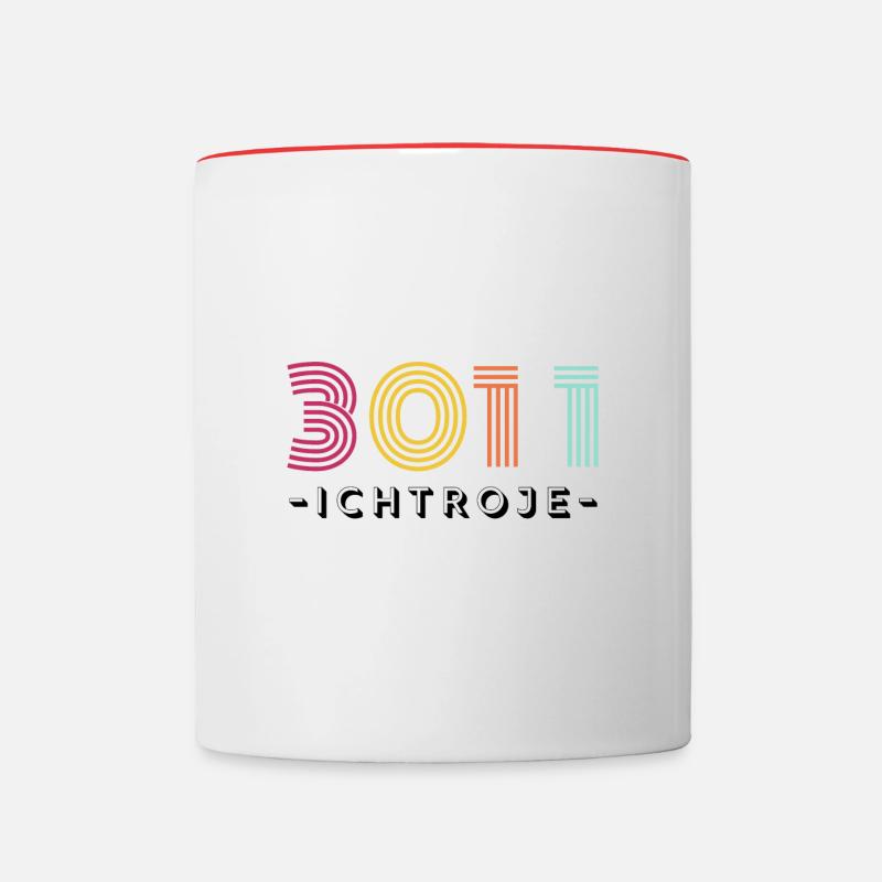 30e anniversaire des Trois d’entre eux - Mug contrasté - blanc/rouge
