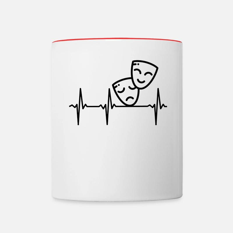 Heart beat theater - Contrasting Mug - white/red