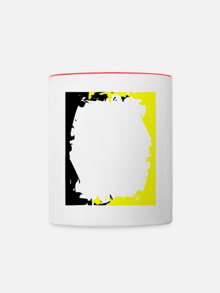 farbiger Krach Rahmen - Tasse zweifarbig - Weiß/Rot