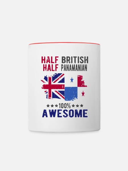 Halb Brite Halb Panamese - Tasse zweifarbig - Weiß/Rot