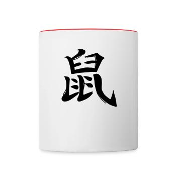 Rat Chinese Zodiac Sign - Contrasting Mug - white/red - Front
