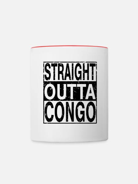 Kongo Straight outta Kongo - Tasse zweifarbig - Weiß/Rot