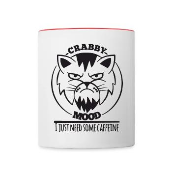 CRABBY MOOD - Humor gift for the grumpy - Contrasting Mug - white/red - Front
