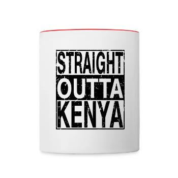 Kenya Straight outta Kenya - Tasse zweifarbig - Weiß/Rot - Vorne