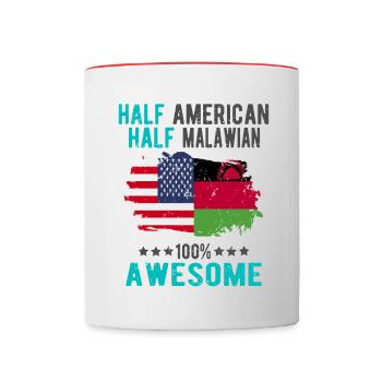 Half American Half Malawi - Contrasting Mug - white/red - Front