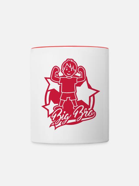 Big Bro (Junge, Emblem) - Tasse zweifarbig - Weiß/Rot