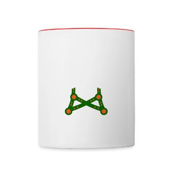 Lustiges Volksfest-Design Ich liebe Lederhosen - Tasse zweifarbig - Weiß/Rot - Vorne