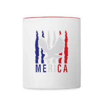 America USA Fan ´Merica Adler History - Tasse zweifarbig - Weiß/Rot - Vorne