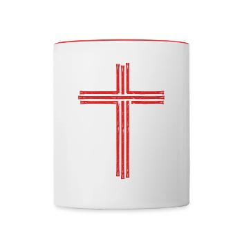 Proverbes et messages des Psaumes bibliques - Mug contrasté - blanc/rouge - Devant