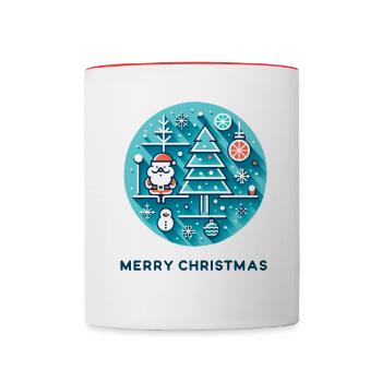 Shop Merry Christmas Greetings | AI Generated Art - Contrasting Mug - white/red - Front